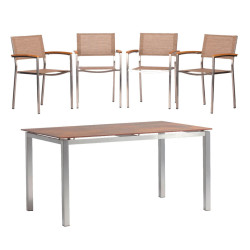 Gardenson ZAHRADNÍ SESTAVA 5dílné, kompozitní dřevo, textil, kov