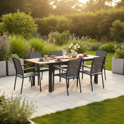 Gardenson ZAHRADNÍ STŮL, dřevo, kov, 150-200/90	90/75 cm