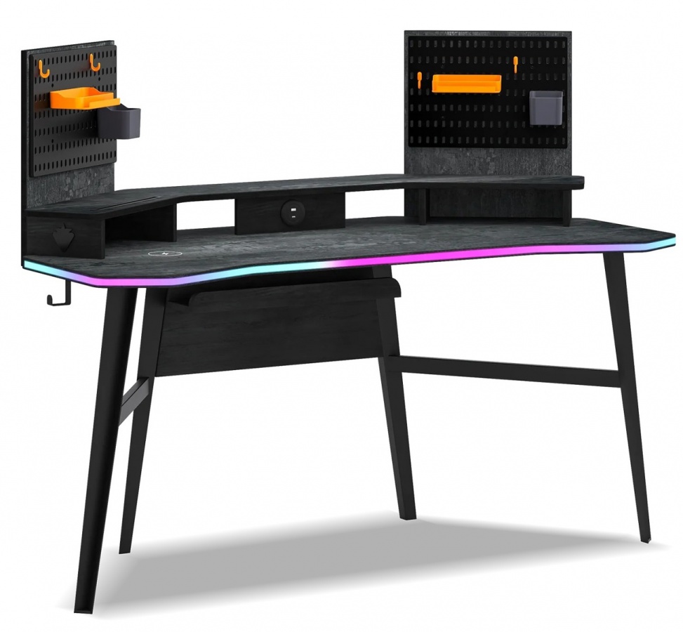 Herní stůl nebula - šedá/černá