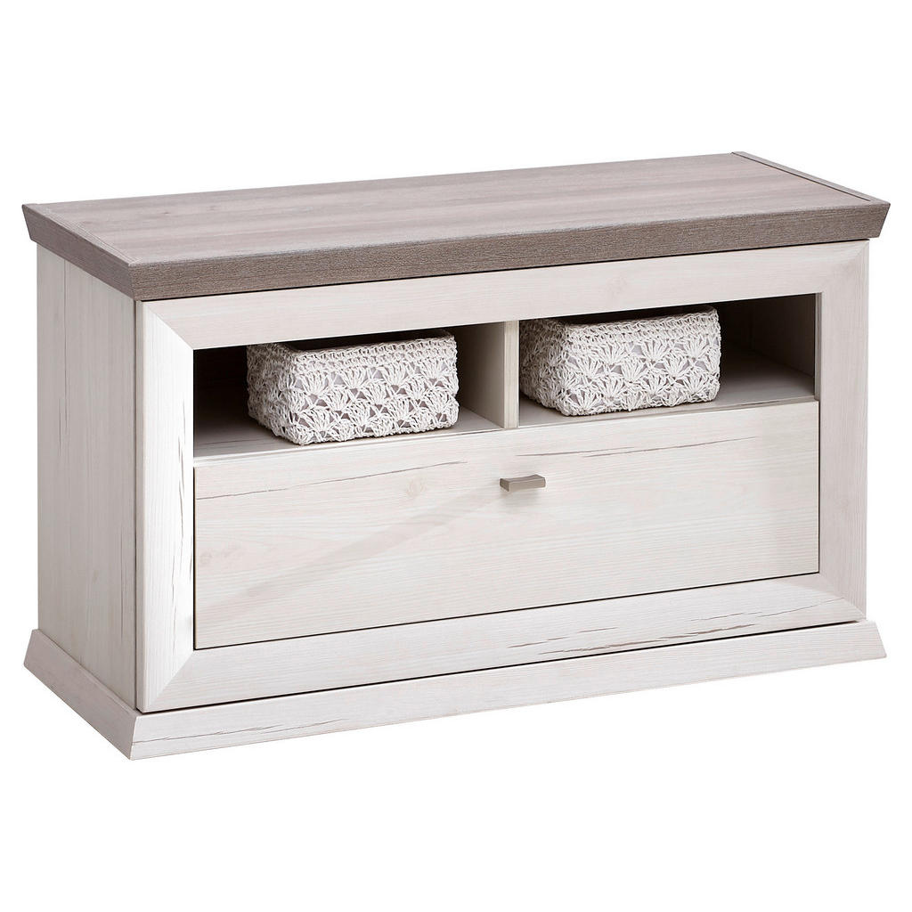 Hom`in BOTNÍK S LAVICÍ, šedá, bílá, 85,2/50,5/38,5 cm