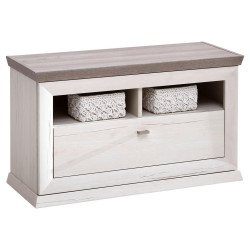 Hom`in BOTNÍK S LAVICÍ, šedá, bílá, 85,2/50,5/38,5 cm