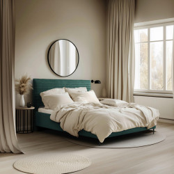 Hom`in ČALOUNĚNÁ POSTEL, 180/200 cm, tmavě zelená