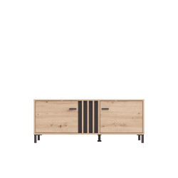 Hom`in KOMODA POD TELEVIZI, černá, dub artisan, 131,4/52/40 cm