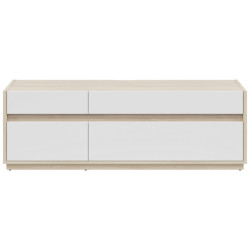 Hom`in KOMODA POD TELEVIZI, bílá, barvy dubu, 173,5/58,2/42 cm