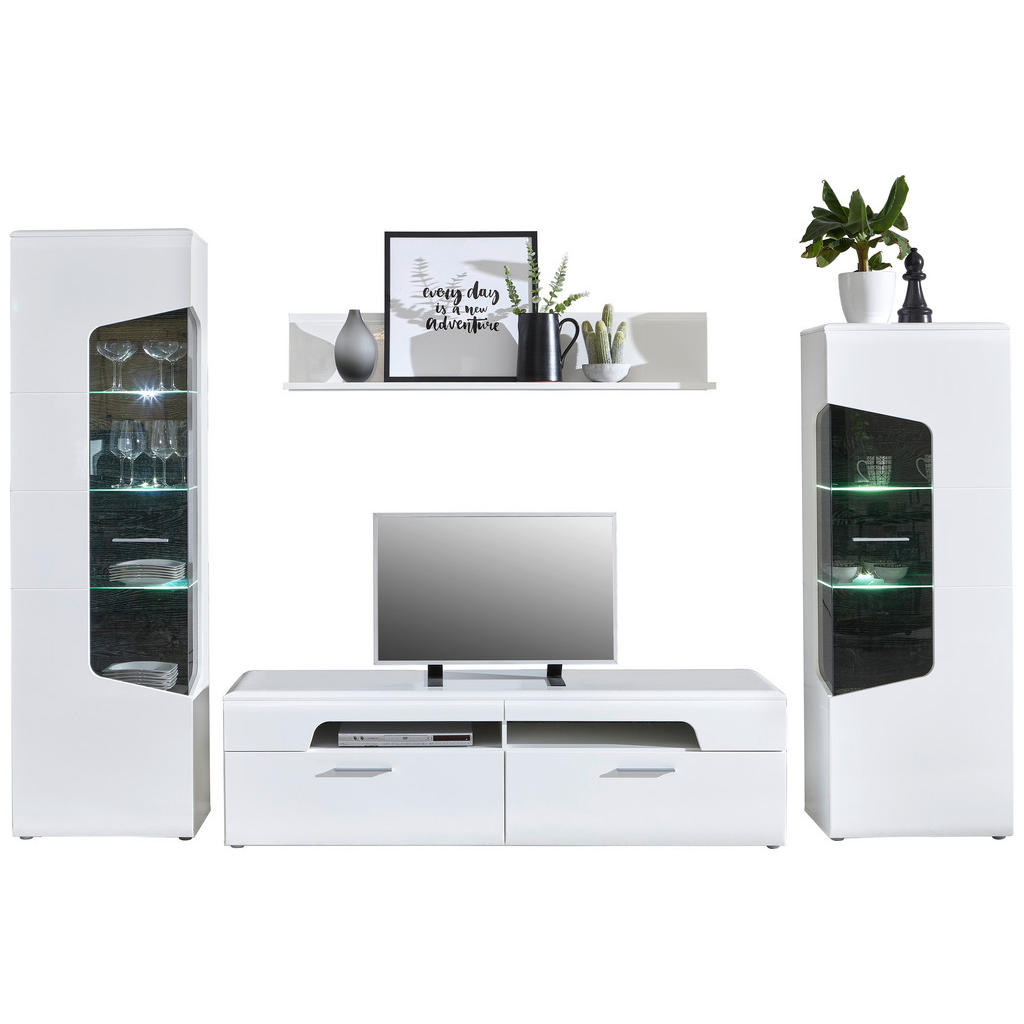 Hom`in OBÝVACÍ STĚNA, bílá, barvy dubu, vysoce lesklá bílá