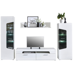 Hom`in OBÝVACÍ STĚNA bílá, barvy dubu, vysoce lesklá bílá