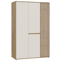 Hom`in ŠATNÍ SKŘÍŇ S OTOČNÝMI DVEŘMI, barvy dubu, pískové barvy, 128,7/200/54 cm