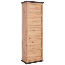 Hom`in SKŘÍŇ NA ODĚV, barvy dubu, tmavě šedá, 64,2/196,5/38,5 cm