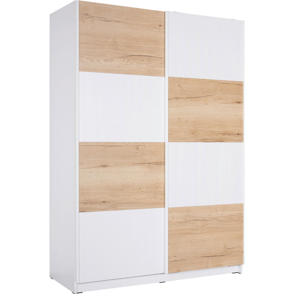 Hom`in SKŘÍŇ S POSUVNÝMI DVEŘMI, bílá, barvy dubu, 150/213/62 cm