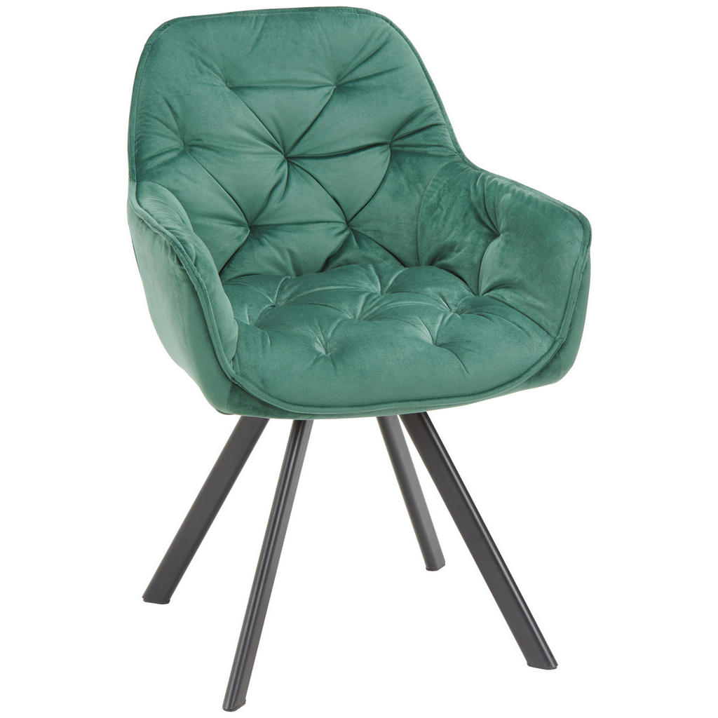 Hom`in ŽIDLE S PODRUČKAMI, železo, samet, černá, tmavě zelená