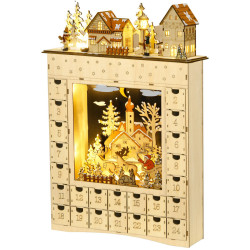 HOMCOM ADVENTNÍ KALENDÁŘ k naplnění 24 zásuvek Vánoční kalendář DIY