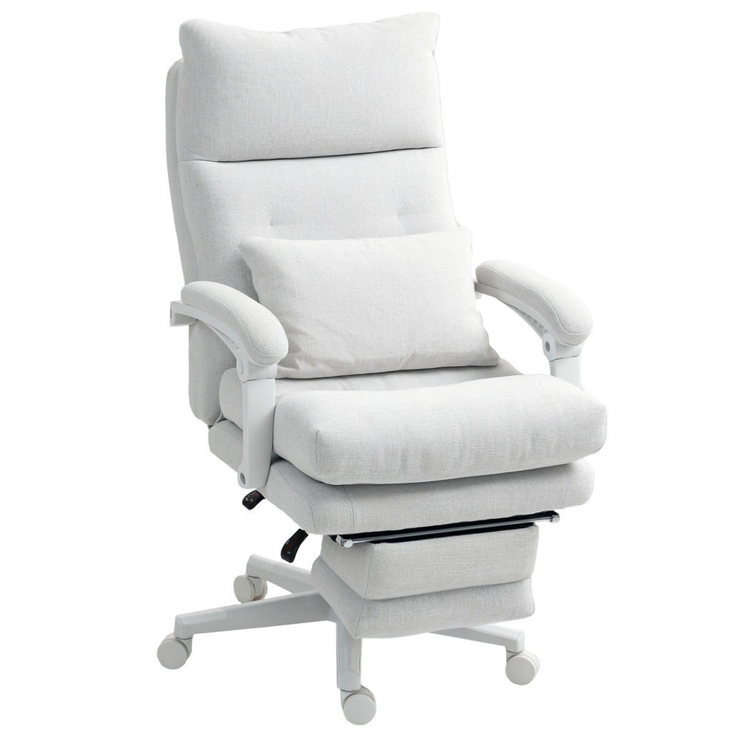 HOMCOM KANCELÁŘSKÁ ŽIDLE Ergonomická kancelářská židle s bederní opěrkou, podnožkou
