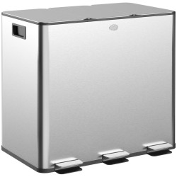 HOMCOM KOŠ NA ODPADKY 3x20 l Nerezový koš na odpadky s víkem Softclose a deodorizačními přihrádkami