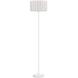 HOMCOM STOJACÍ LAMPY, stojací lampa s paticí E27, s vlnitým stínidlem do obývacího pokoje, bílá