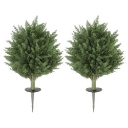 HOMCOM UMĚLÉ ROSTLINY s UV ochranou Cypřiš 40 cm, sada 2 ks