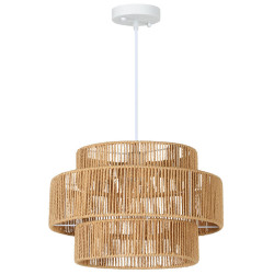 HOMCOM ZÁVĚSNÁ LAMPY Závěsná lampa s paticí E27, styl boho do kuchyně, světle hnědá