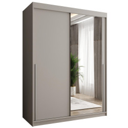 Home Collective SKŘÍŇ S POSUVNÝMI DVEŘMI se zrcadlem, šířka 150 cm, kašmírová se stříbrným úchytem