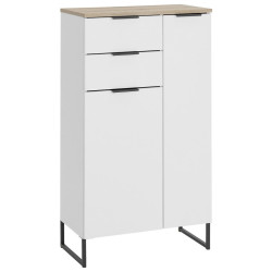 home24 MIDI SKŘÍŇKA, bílá, barvy dubu, 60/106/32 cm