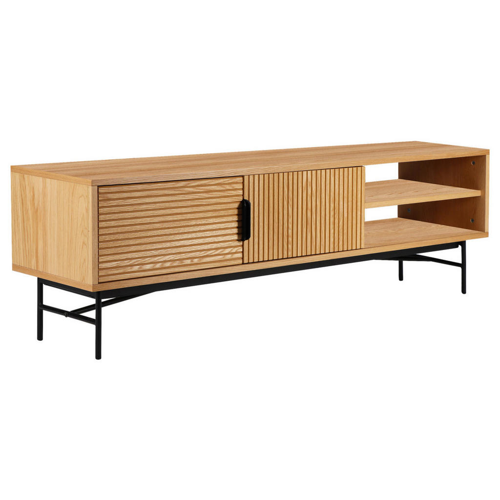 home24 NÍZKÁ KOMODA, dub, černá, barvy dubu, 160/50/40 cm