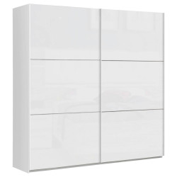 home24 SKŘÍŇ S POSUVNÝMI DVEŘMI, bílá, vysoce lesklá bílá, 200,1/209,7/61,2 cm
