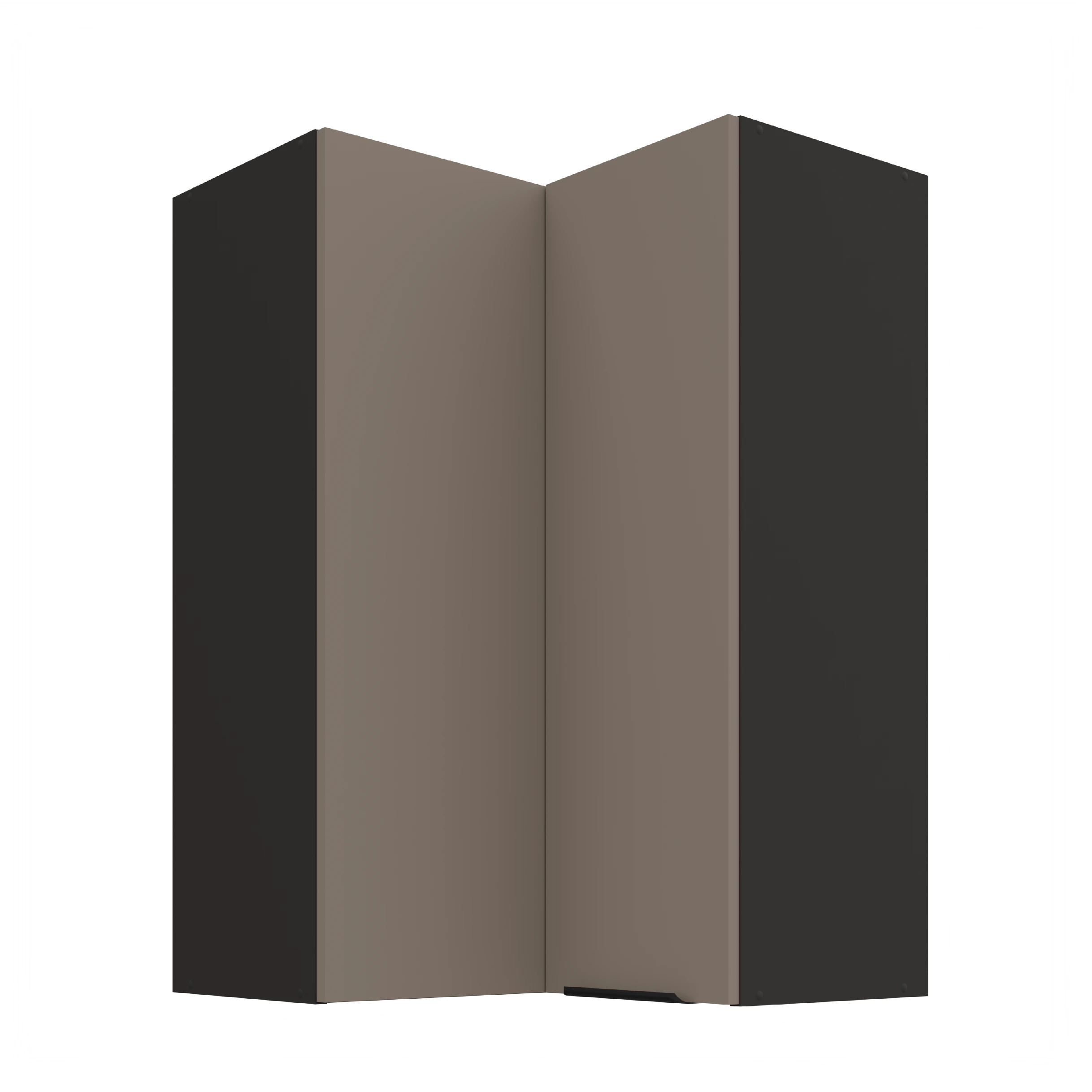 Horní rohová skříňka Aria 60x60 GN-90 2F (90°) Barva korpusu: Černá, Barva dvířek: TA - Sandgrau AFM