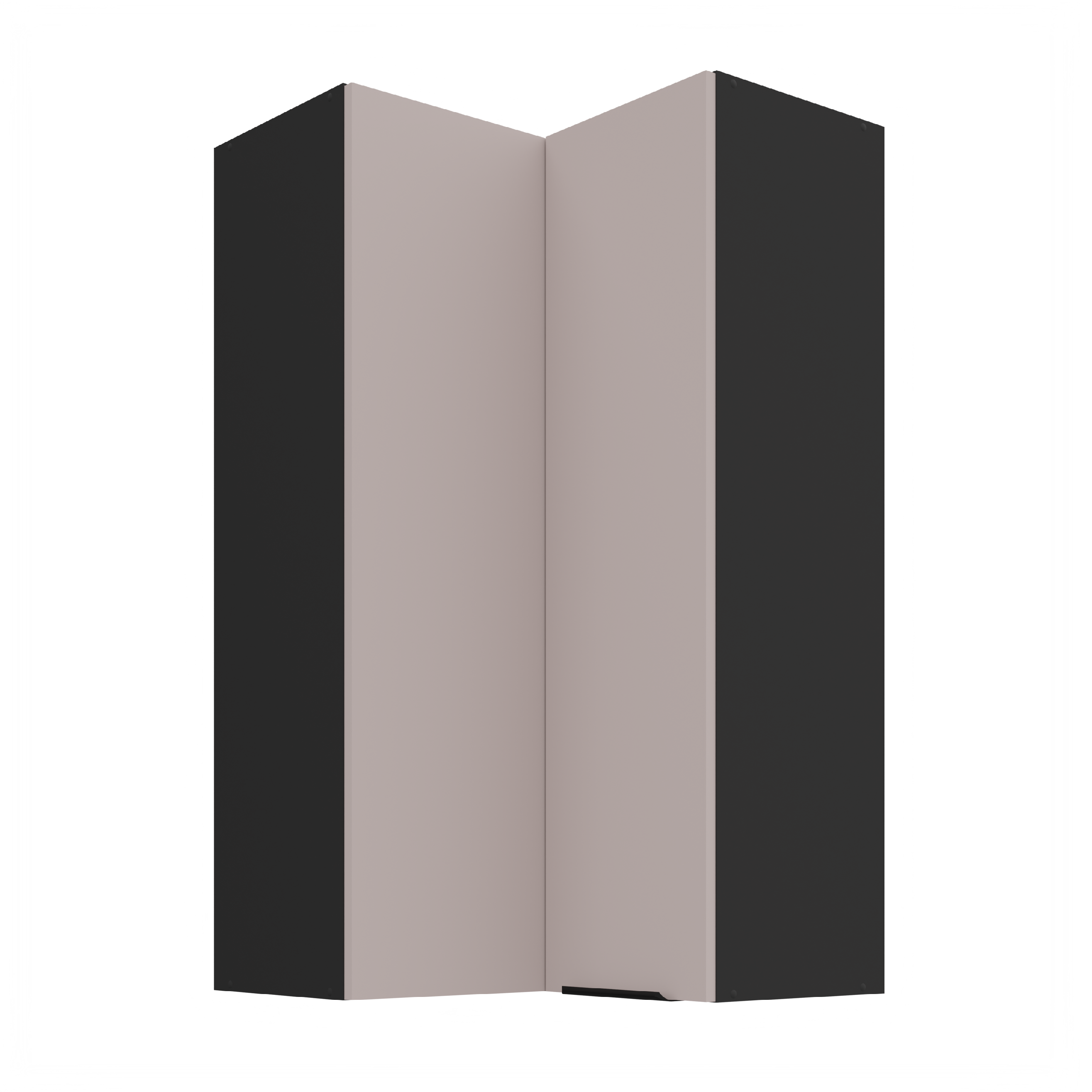 Horní rohová skříňka Arona 60x60 GN-108 2F (90°) Barva korpusu: Černá, Barva dvířek: Kašmír
