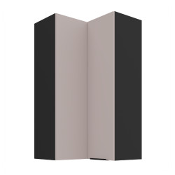 Horní rohová skříňka Arona 60x60 GN-108 2F (90°) Barva korpusu: Černá, Barva dvířek: Kašmír