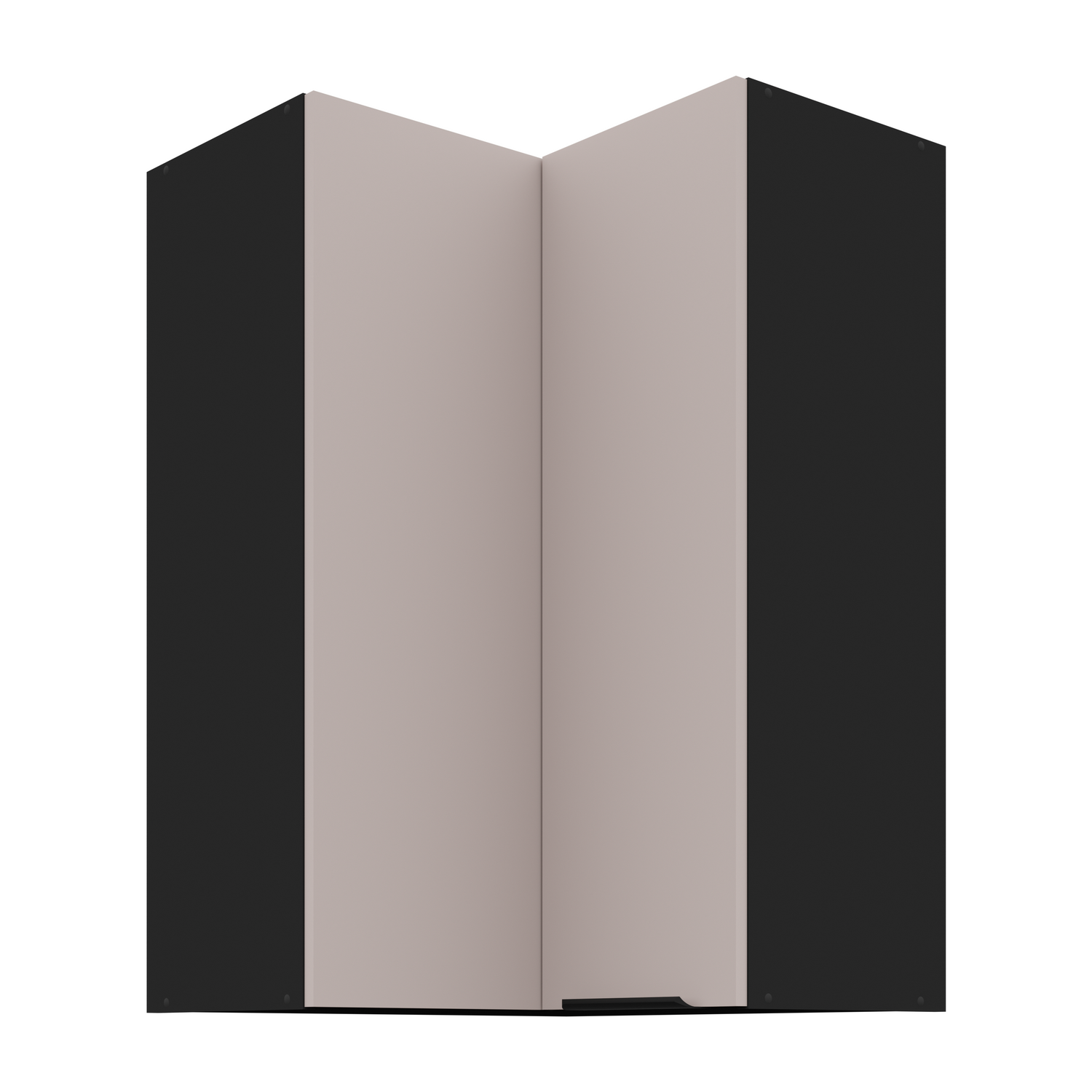 Horní rohová skříňka Arona 60x60 GN-90 2F (90°) Barva korpusu: Černá, Barva dvířek: Kašmír