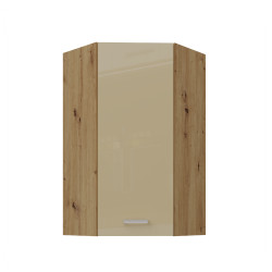 Horní rohová skříňka Artisan 60x60 GN-108 1F (45°) Barva korpusu: Dub artisan, Barva dvířek: Cappucino lesk