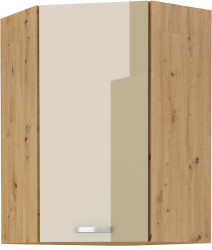Horní rohová skříňka Artisan 60x60 GN-90 1F (45°) Barva korpusu: Dub artisan, Barva dvířek: Cappucino lesk