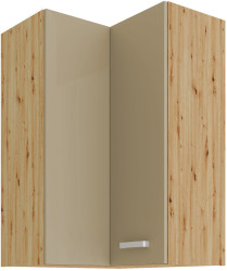 Horní rohová skříňka Artisan 60x60 GN-90 2F (90°) Barva korpusu: Dub artisan, Barva dvířek: Cappucino lesk