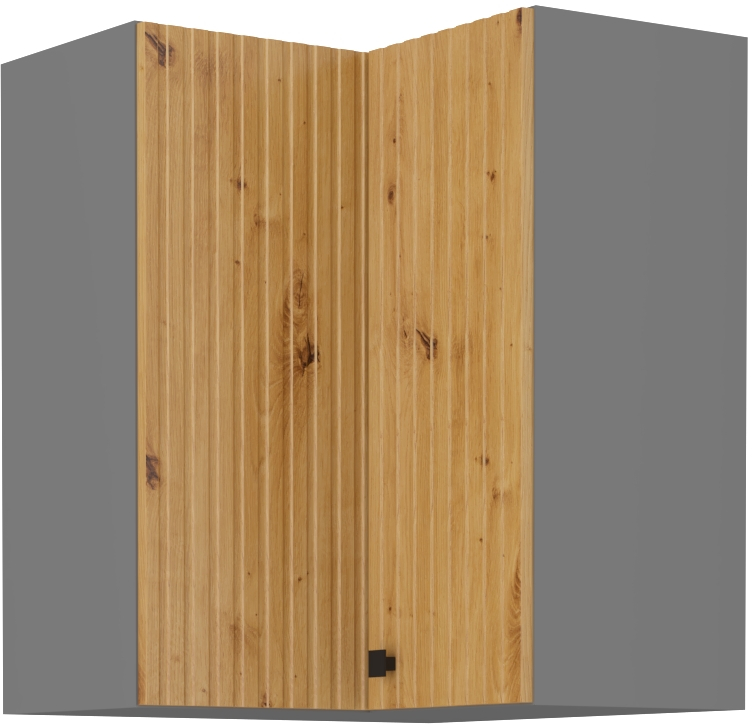 Horní rohová skříňka Ava 60x60 GN-72 2F (90°) Barva korpusu: Antracit, Barva dvířek: Dub Artisan