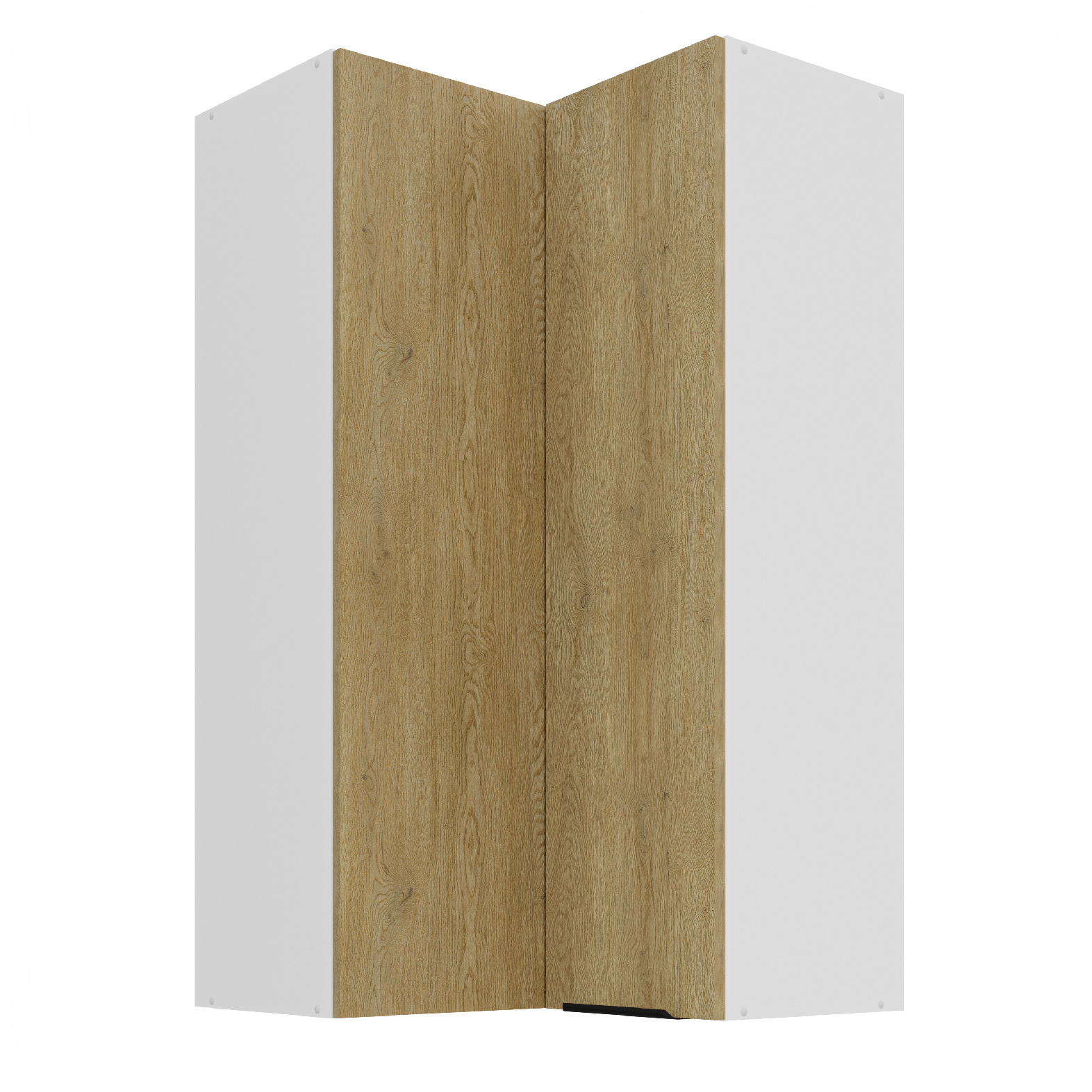 Horní rohová skříňka Cremona 60x60 GN-108 2F (90°) Barva korpusu: Bílá, Barva dvířek: Dub Cremona