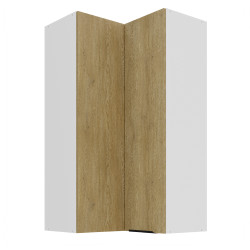 Horní rohová skříňka Cremona 60x60 GN-108 2F (90°) Barva korpusu: Bílá, Barva dvířek: Dub Cremona