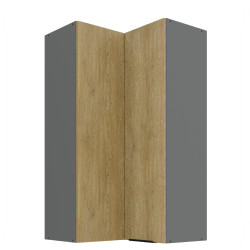 Horní rohová skříňka Cremona ANT 60x60 GN-108 1F (90°) Barva korpusu: Antracit, Barva dvířek: Dub Cremona