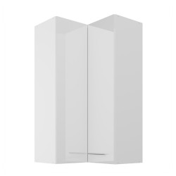 Horní rohová skříňka Lara 60x60 GN-108 2F (90°) Barva korpusu: Bílá, Barva dvířek: Bílý lesk