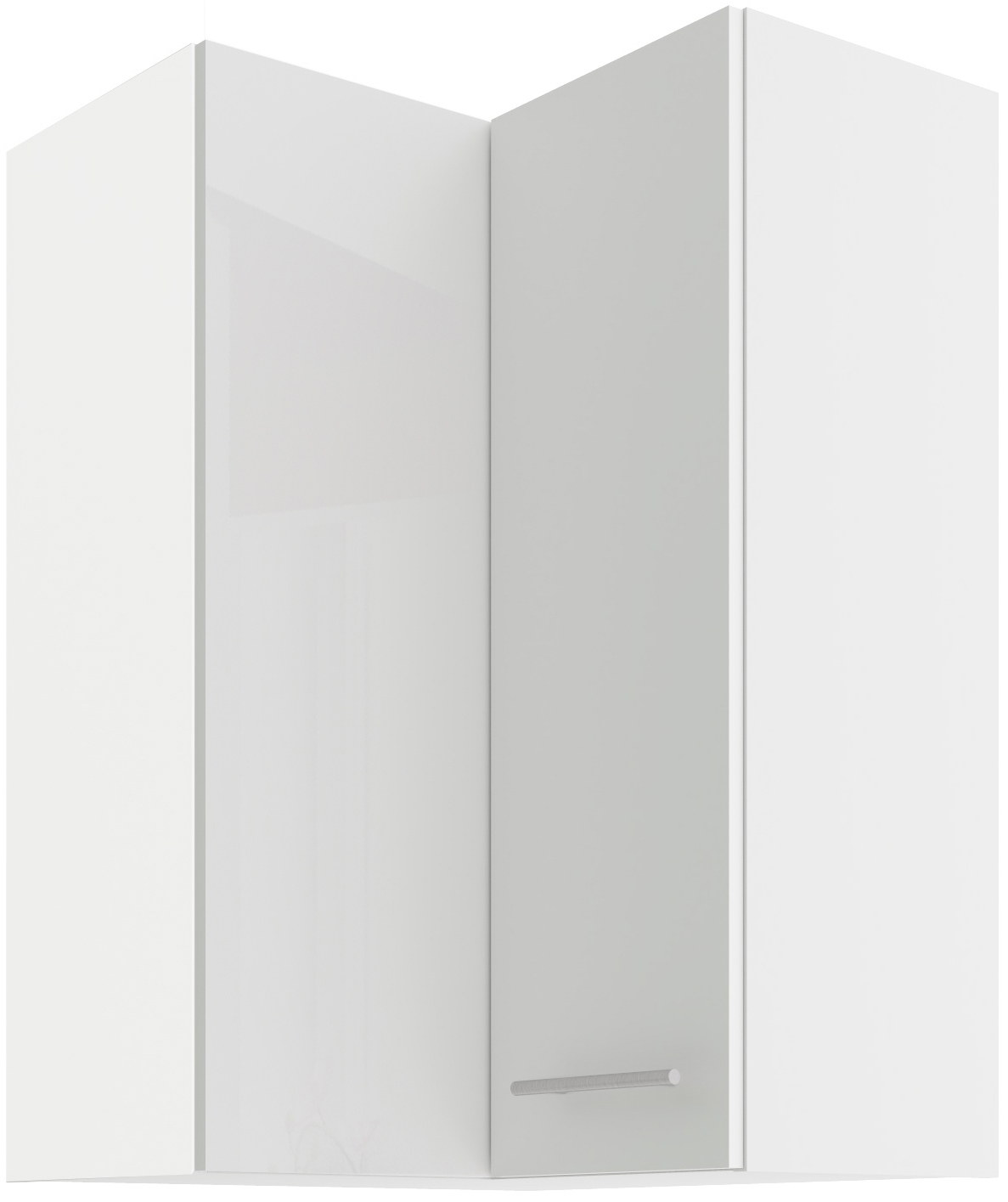 Horní rohová skříňka Lara 60x60 GN-90 2F (90°) Barva korpusu: Bílá, Barva dvířek: Bílý lesk