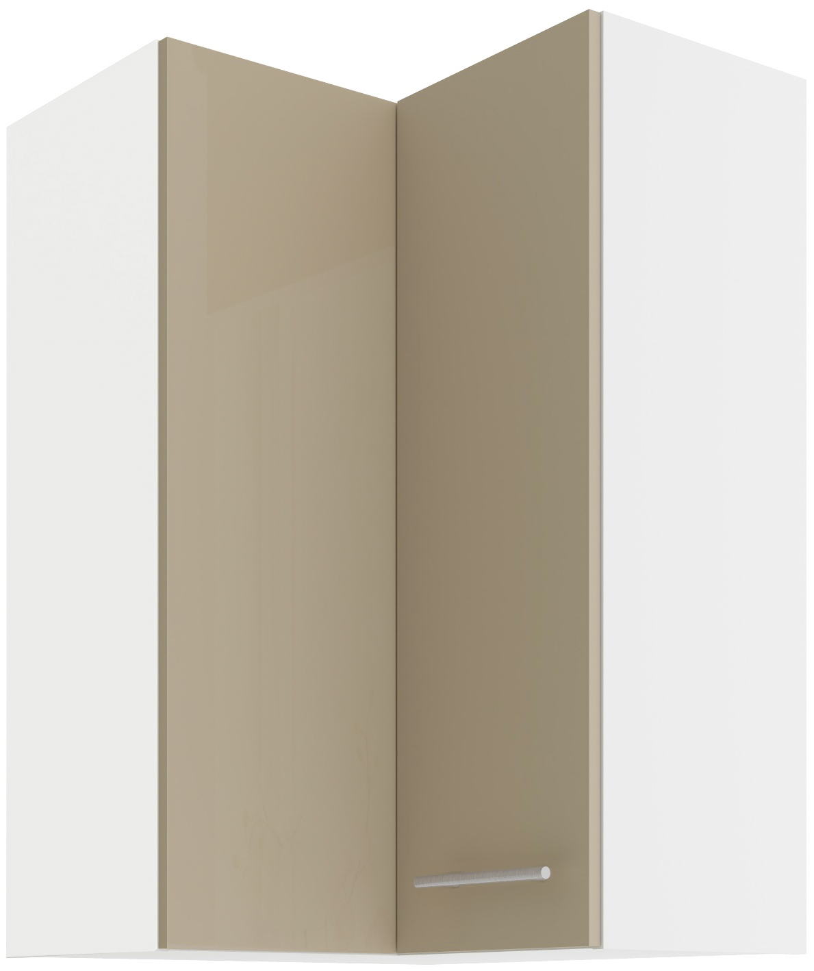 Horní rohová skříňka Lara 60x60 GN-90 2F (90°) Barva korpusu: Bílá, Barva dvířek: Cappucino lesk