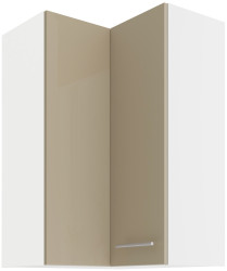 Horní rohová skříňka Lara 60x60 GN-90 2F (90°) Barva korpusu: Bílá, Barva dvířek: Cappucino lesk