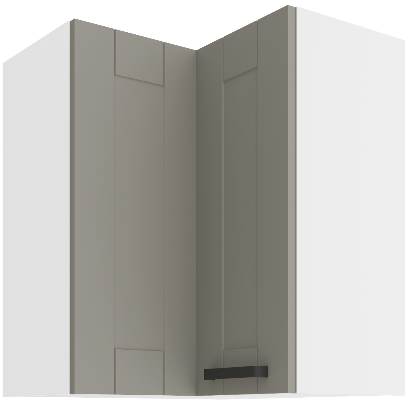 Horní rohová skříňka Luna 60x60 GN-72 2F (90°) Barva korpusu: Bílá, Barva dvířek: Clay Grey