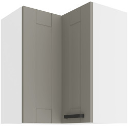 Horní rohová skříňka Luna 60x60 GN-72 2F (90°) Barva korpusu: Bílá, Barva dvířek: Clay Grey