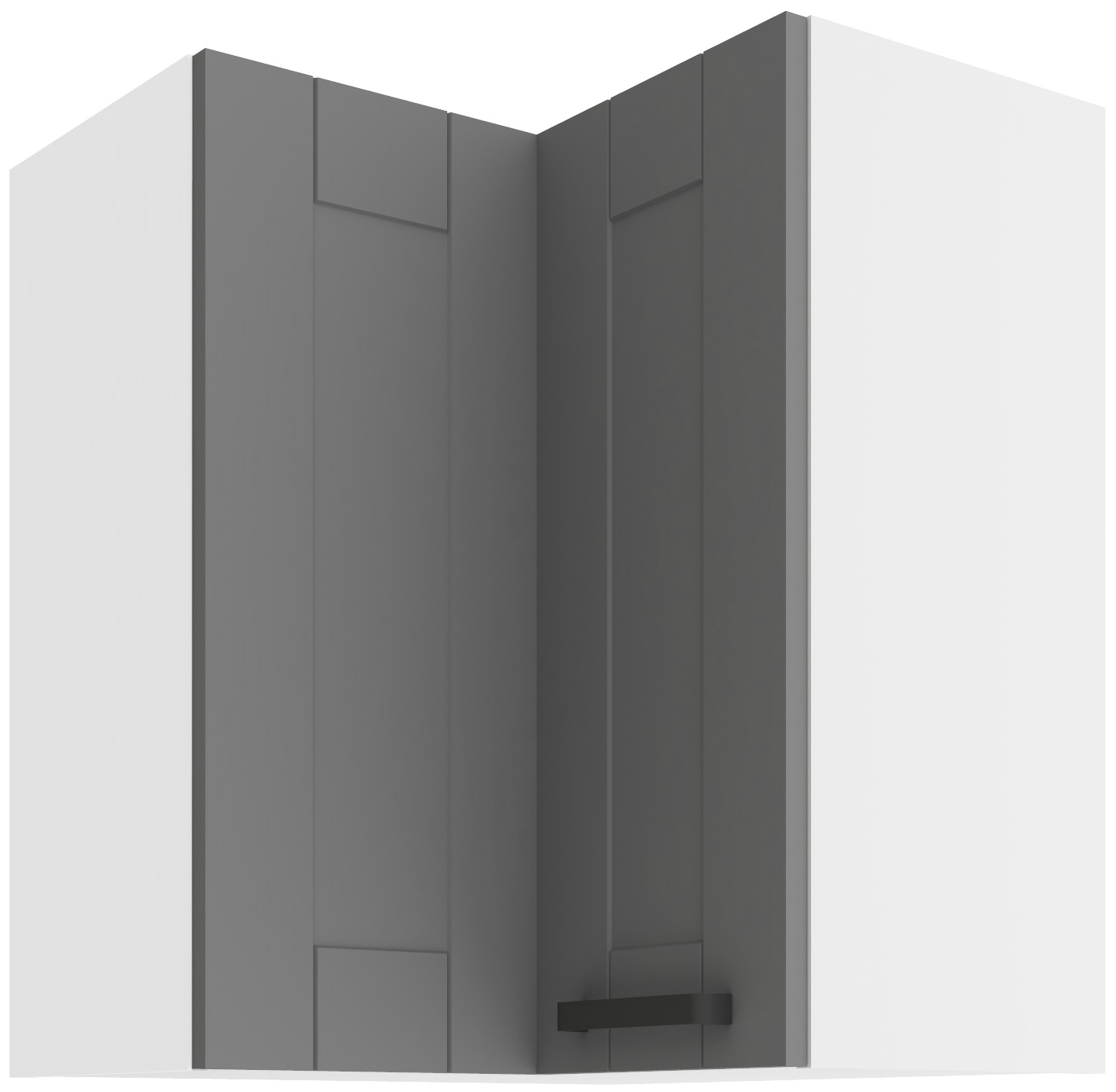 Horní rohová skříňka Luna 60x60 GN-72 2F (90°) Barva korpusu: Bílá, Barva dvířek: Dust Grey