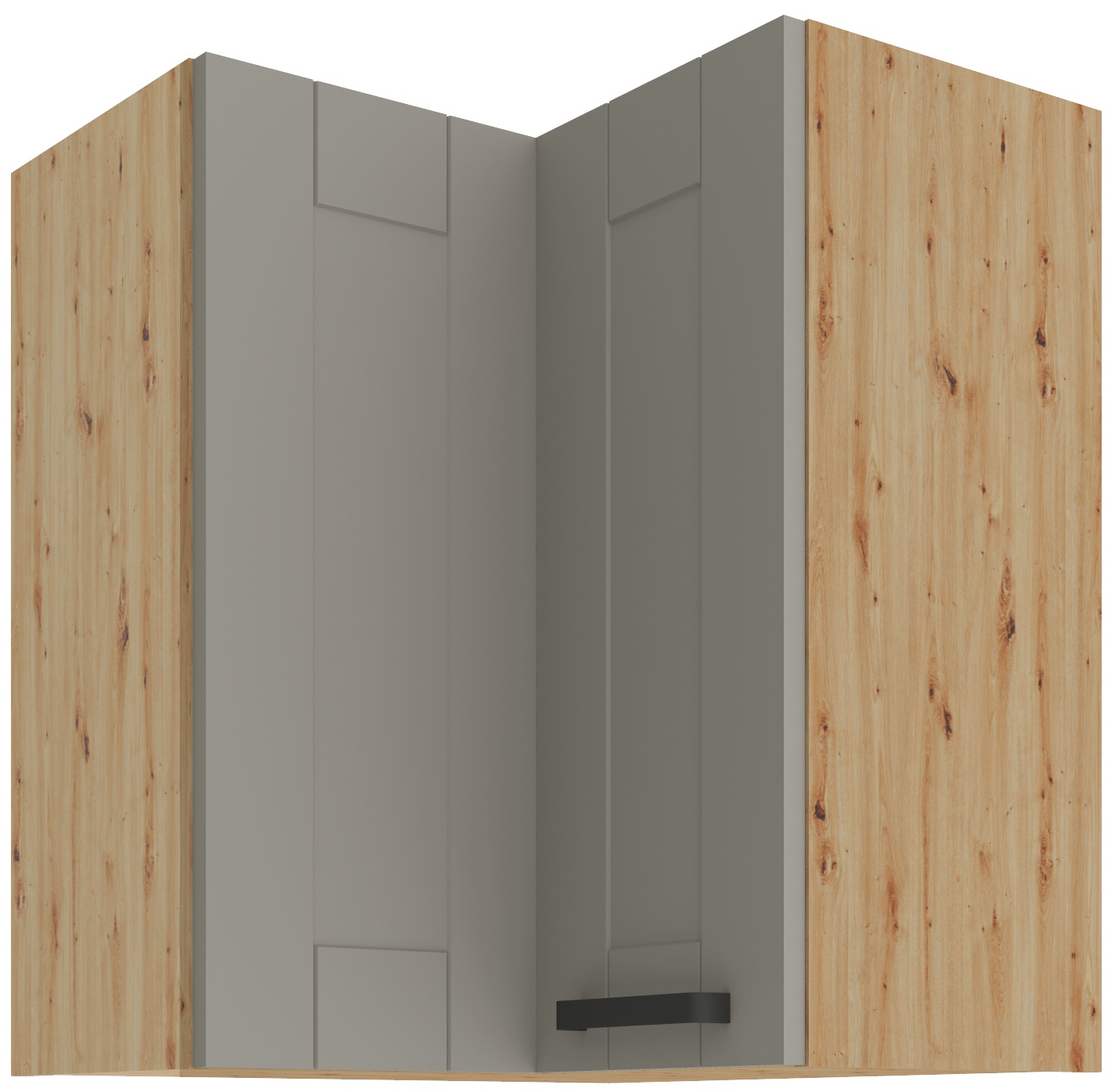 Horní rohová skříňka Luna 60x60 GN-72 2F (90°) Barva korpusu: Dub artisan, Barva dvířek: Clay Grey