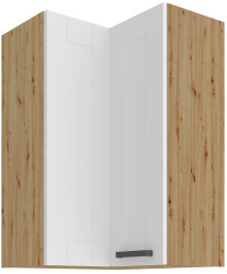 Horní rohová skříňka Luna 60x60 GN-90 2F (90°) Barva korpusu: Dub artisan, Barva dvířek: Bílá