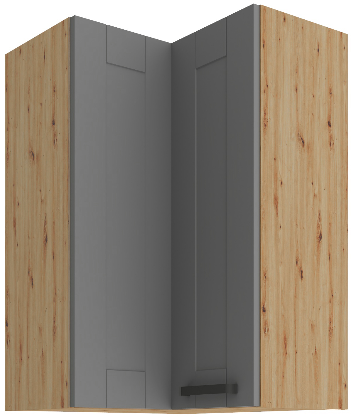 Horní rohová skříňka Luna 60x60 GN-90 2F (90°) Barva korpusu: Dub artisan, Barva dvířek: Dust Grey
