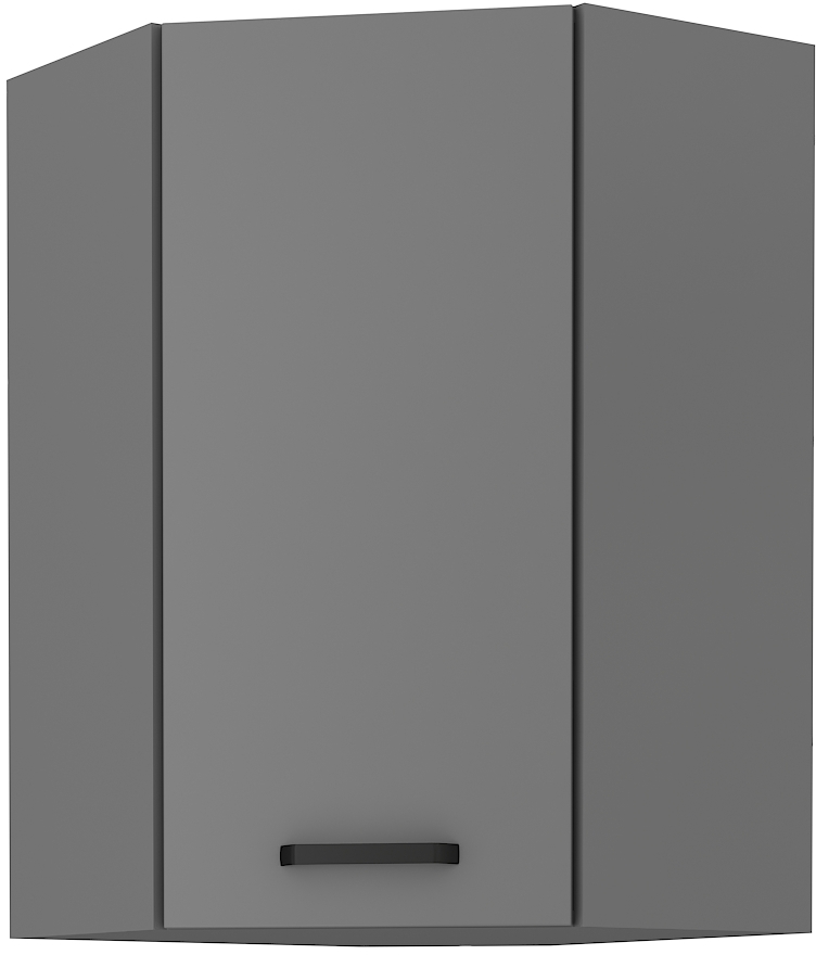 Horní rohová skříňka Nessa 60x60 GN-90 1F (45°) Barva korpusu: Antracit, Barva dvířek: Antracit