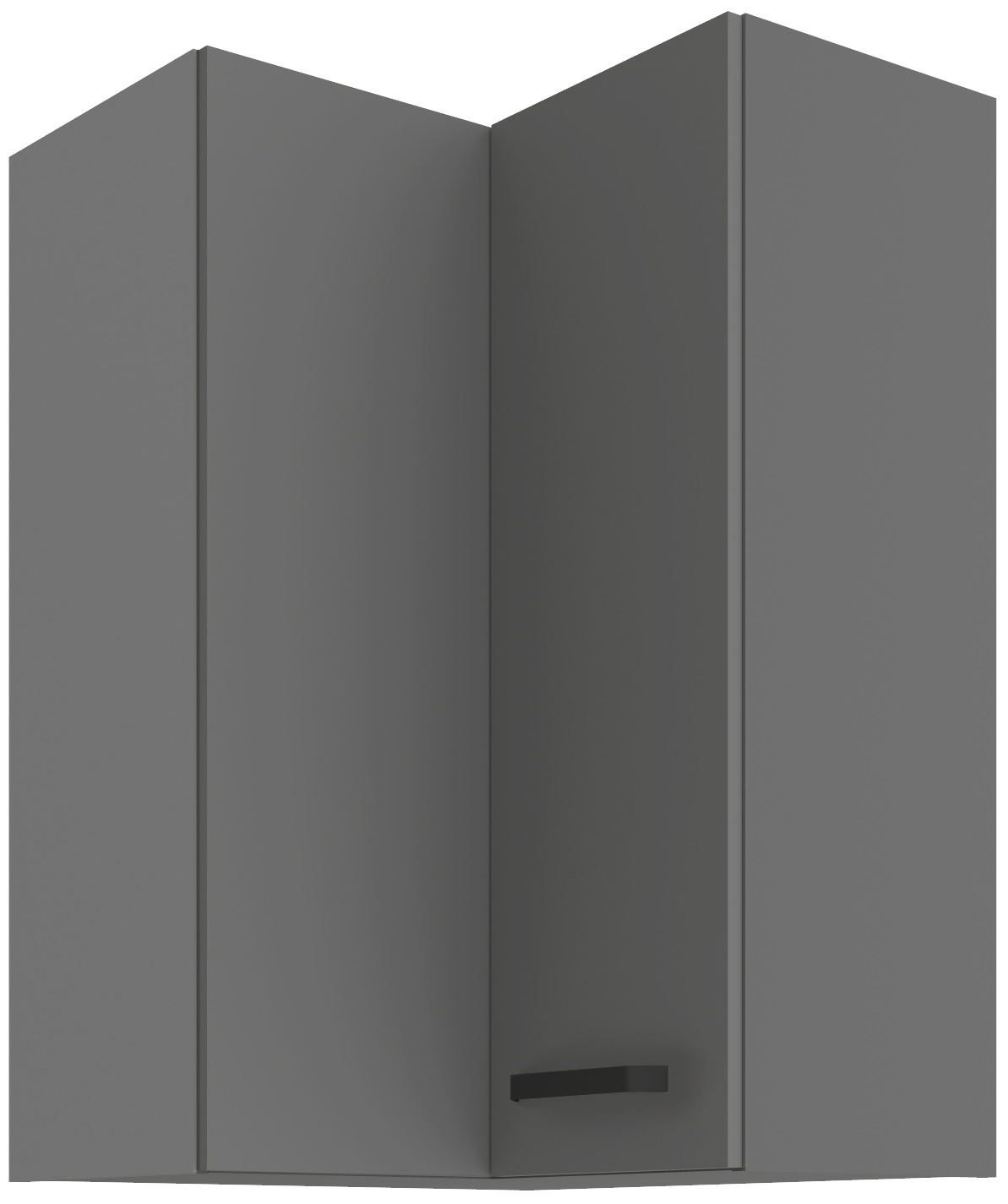 Horní rohová skříňka Nessa 60x60 GN-90 2F (90°) Barva korpusu: Antracit, Barva dvířek: Antracit