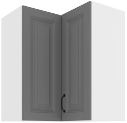 Horní rohová skříňka Stilo 60x60 GN-72 2F (90°) Barva korpusu: Bílá, Barva dvířek: Dust Grey