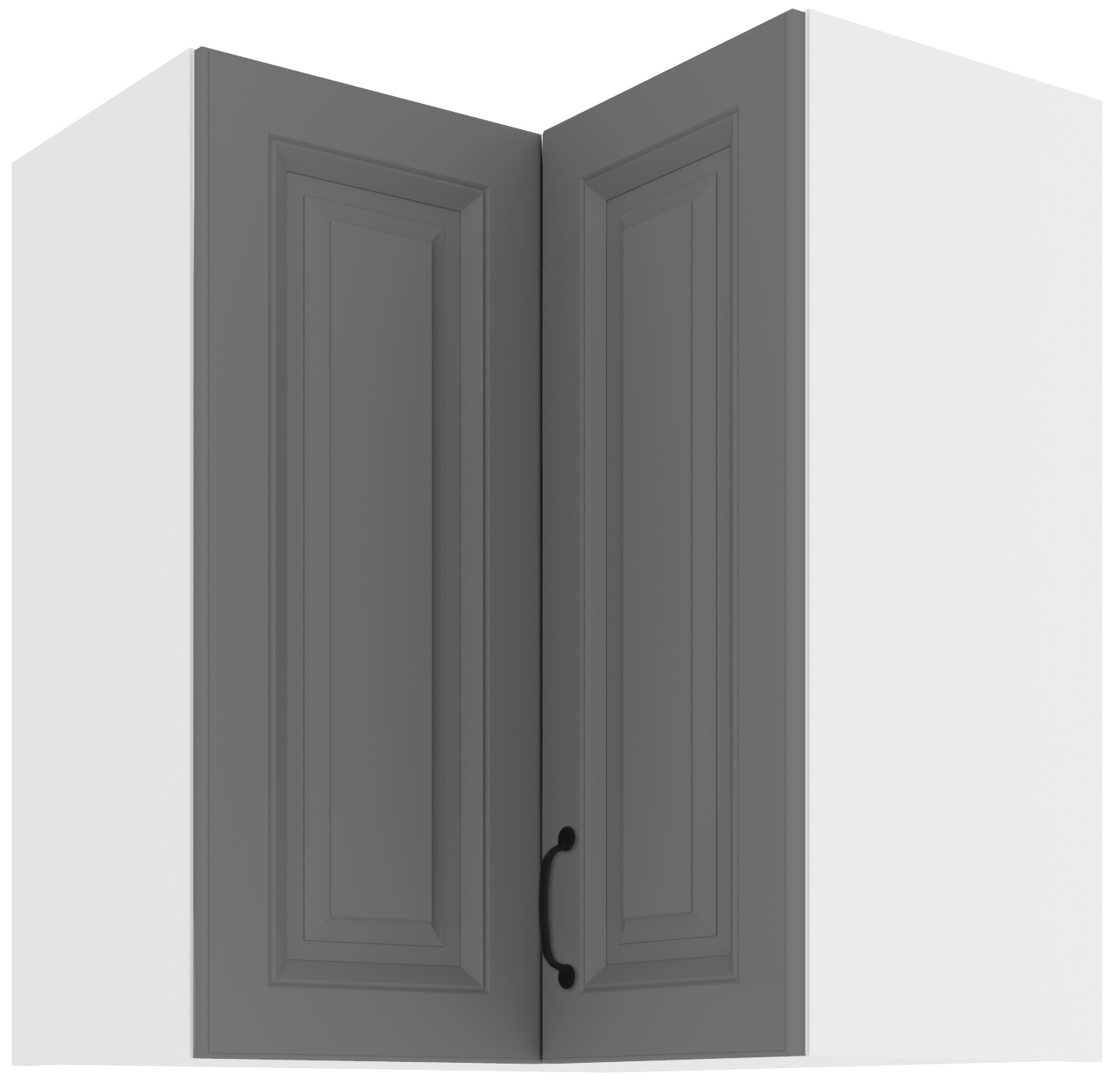 Horní rohová skříňka Stilo 60x60 GN-72 2F (90°) Barva korpusu: Bílá, Barva dvířek: Dust Grey