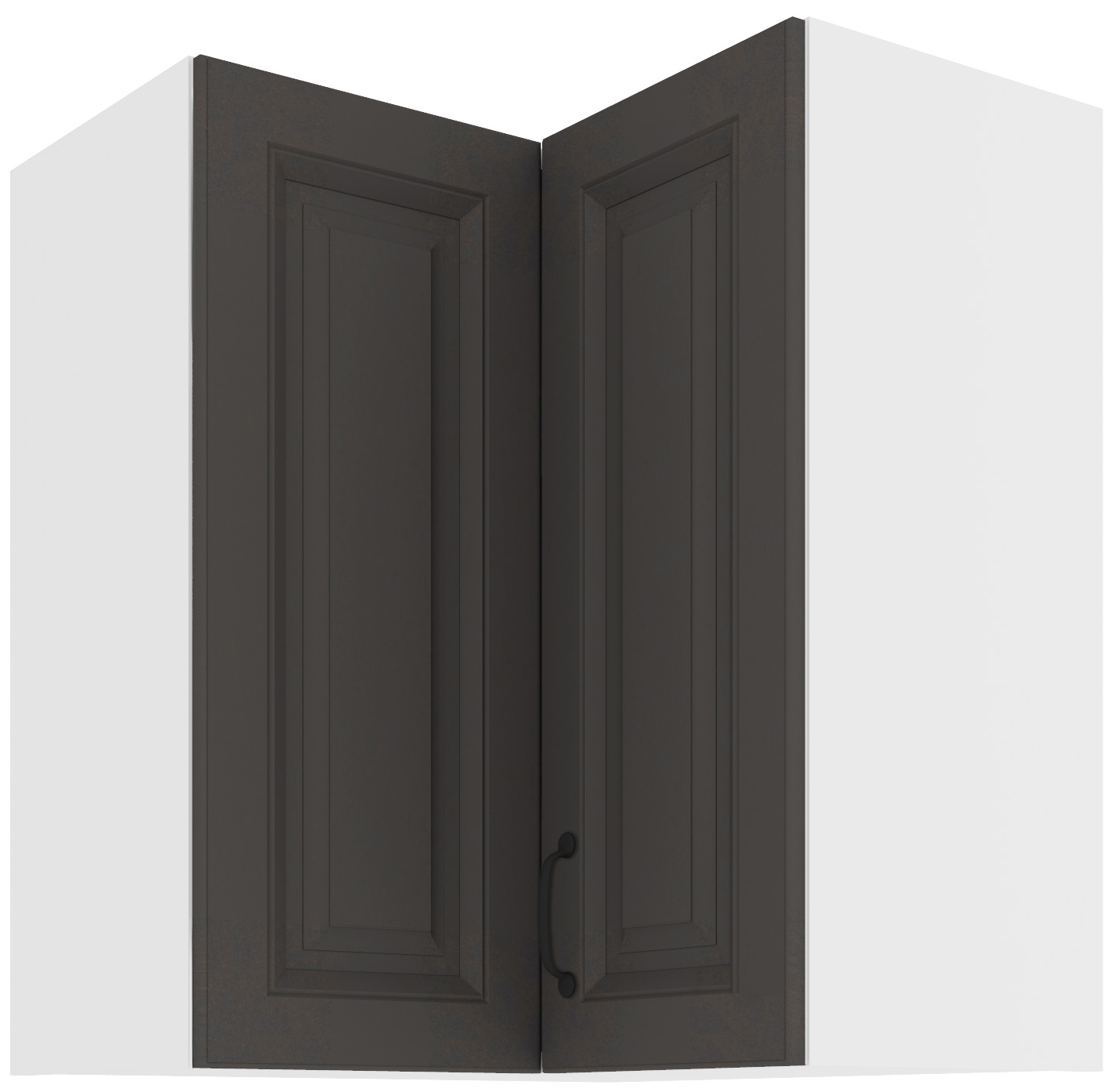 Horní rohová skříňka Stilo 60x60 GN-72 2F (90°) Barva korpusu: Bílá, Barva dvířek: Grafit